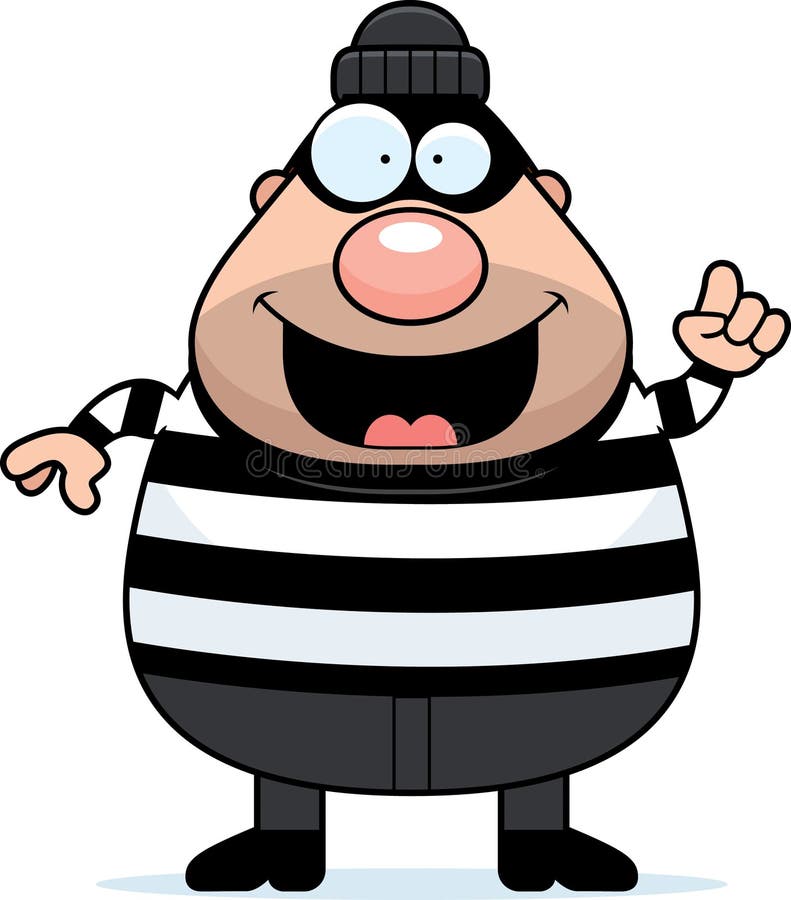 Cartoon Burglar Idea vector illustration