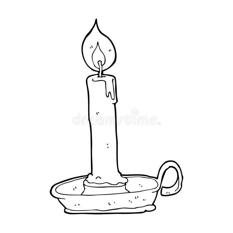 cartoon burning candle