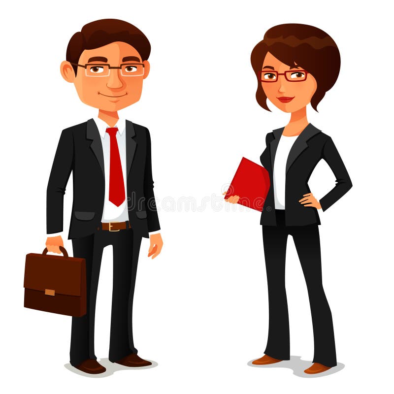 Businessman and Businesswoman Shaking Hands. Vector Illustration in ...