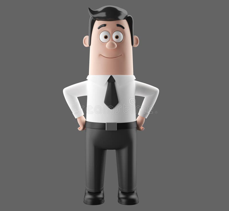 Download Cartoon Businessman 3D Office Man In Suit And Tie Stock ...