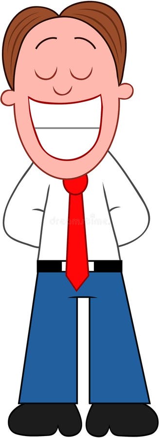 Cartoon Businessman Laughing.