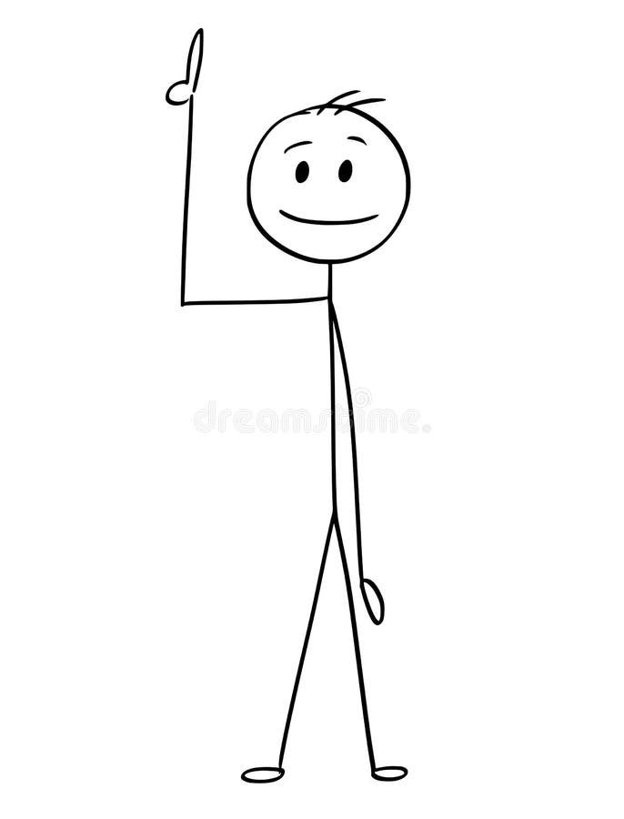 Stickman stick figure pointing showing presenting