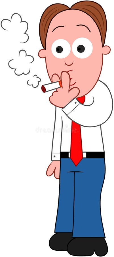 Cartoon Businessman Smoking. Stock Vector - Illustration of attack