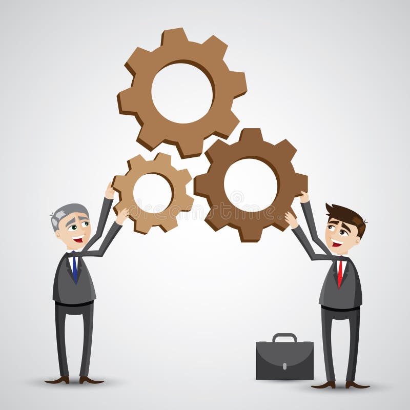 Cartoon Businessmen Working Together Stock Vector - Illustration of