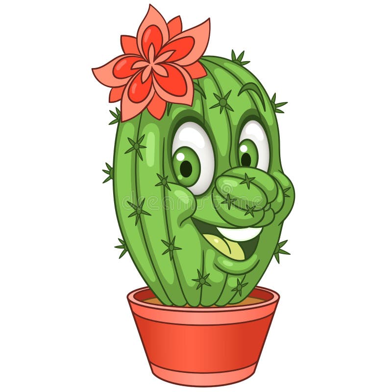 Cartoon cactus flower stock vector. Illustration of emoji - 119262430 Cartoon cactus flower stock vector. Illustration of emoji - 119262430