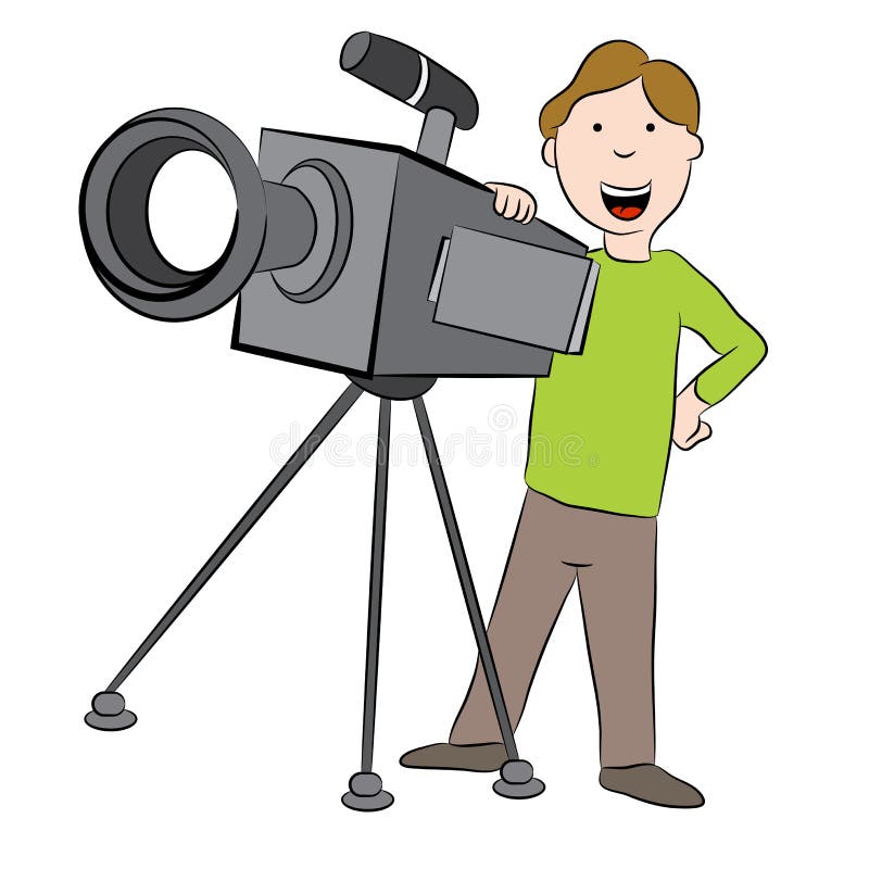 Cartoon Cameraman with Camera Stock Vector - Illustration of stand, standing: 57835622 Cartoon Cameraman with Camera Stock Vector - Illustration of stand, standing: 57835622