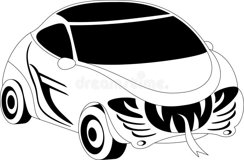 Cartoon car stock vector. Illustration of black, outline 48140446