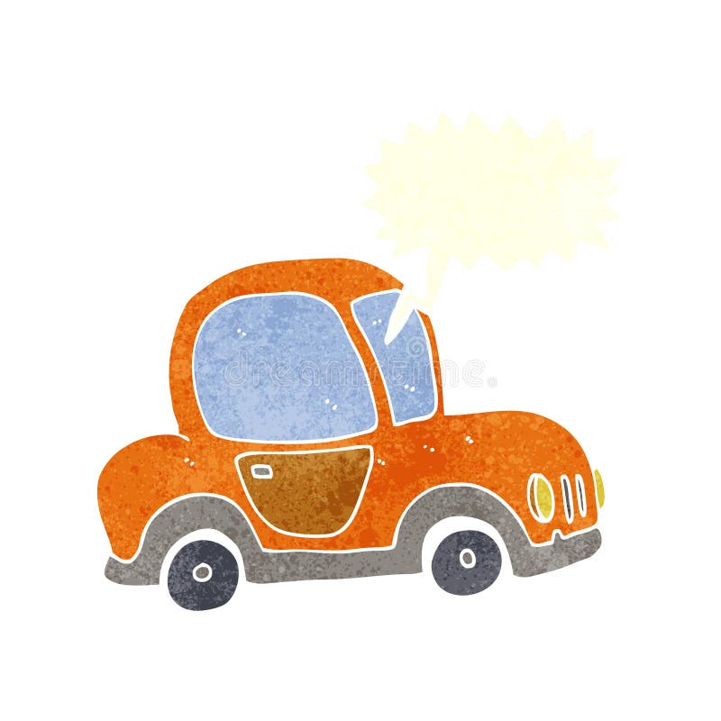 Cartoon Car with Speech Bubble Stock Illustration Illustration of