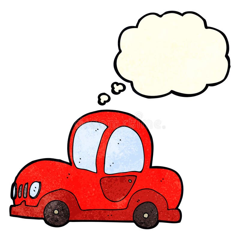 Cartoon Car with Thought Bubble Stock Illustration Illustration of