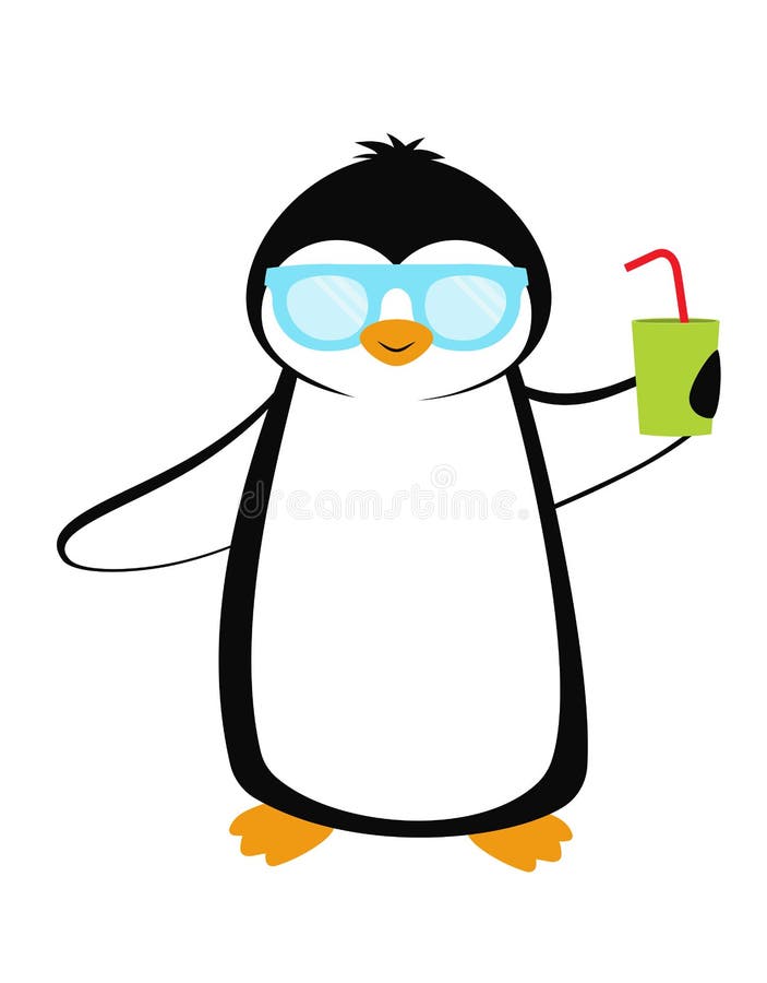 Kawaii Penguin Summer Button