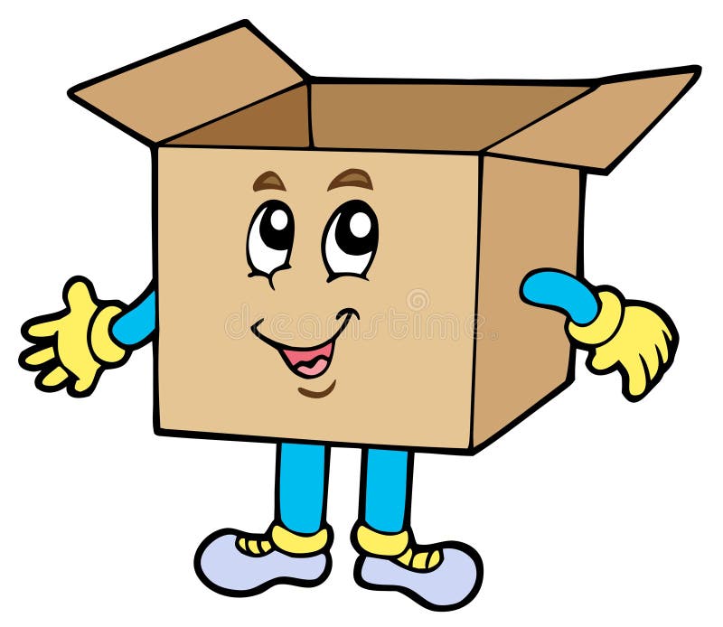 Cartoon Packages and Cardboard Box Characters, Vectors