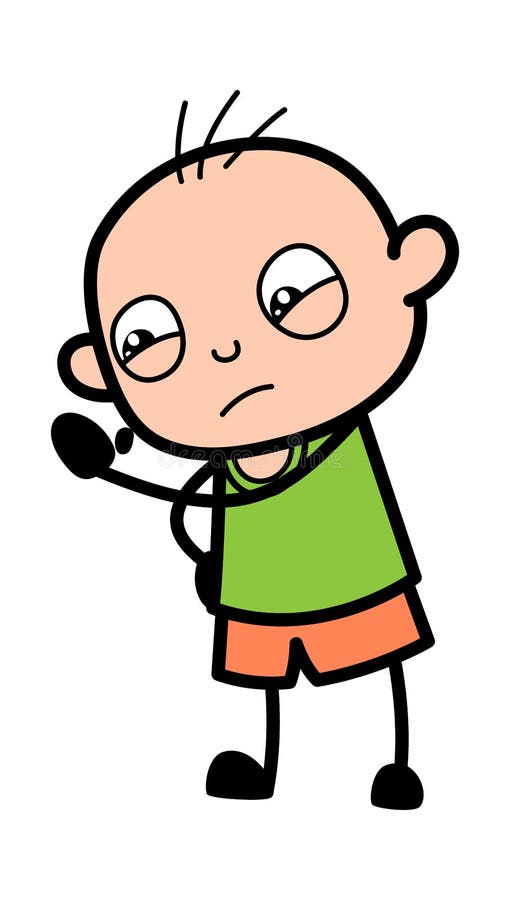 Desenho Animado Careca Com Carrinho De Bebê Ilustração Stock