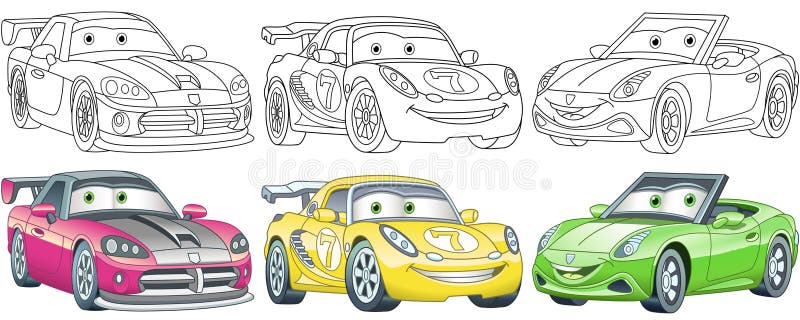Cartoon Car Coloring Stock Illustrations – 6,124 Cartoon Car