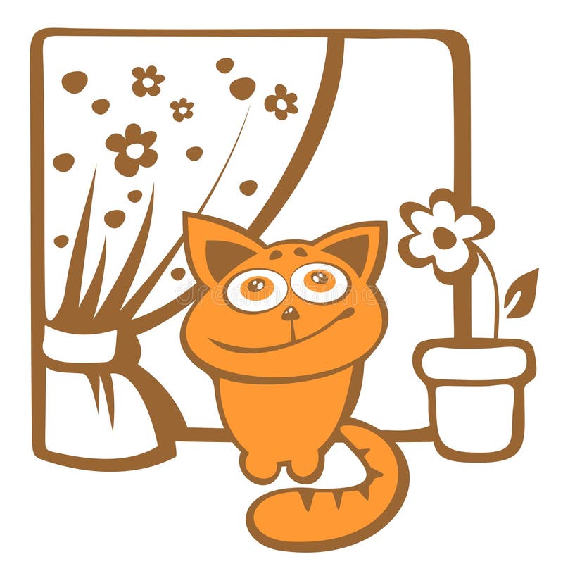 Cartoon cat stock vector. Illustration of clip, comfort - 5417828