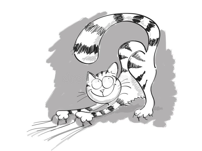 Cartoon cat clawing carpet stock illustration. Illustration of cartoon