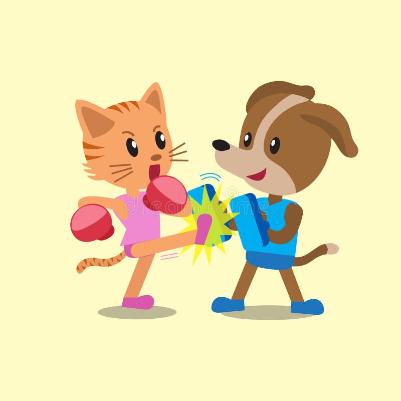 cats and dogs fighting cartoon