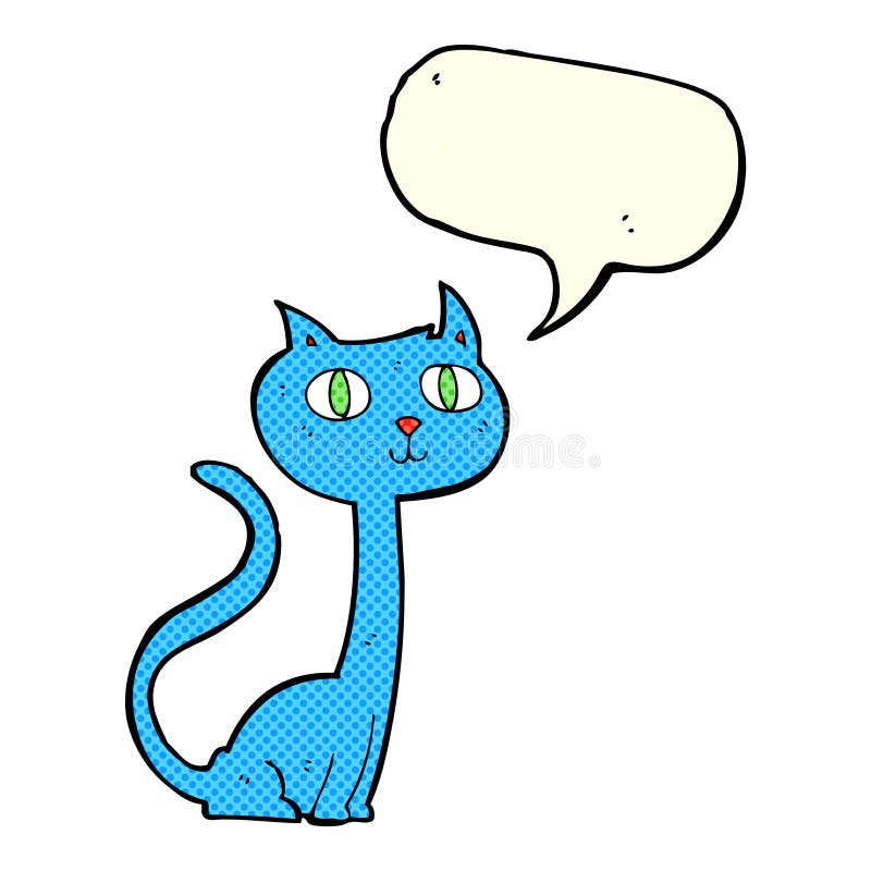 cartoon cat with speech bubble