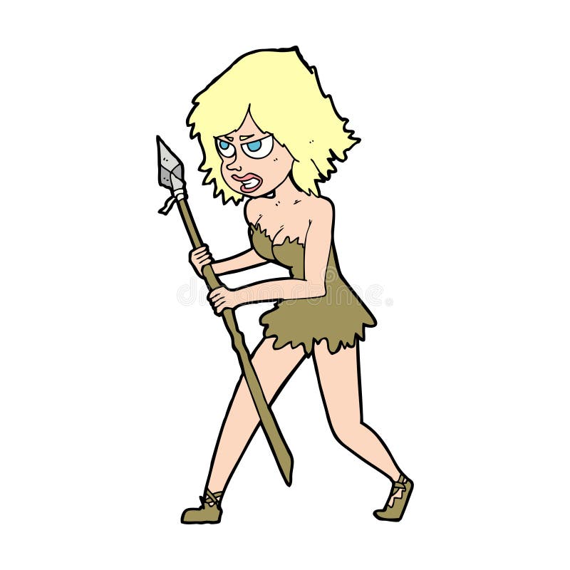  Cartoon  cave  girl  stock vector Illustration of girl  