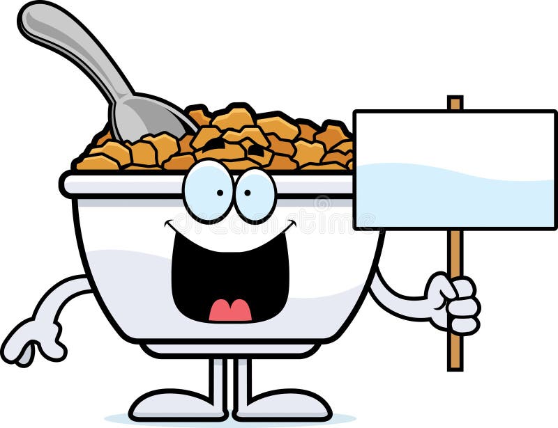 Cartoon Cereal Sign stock illustration
