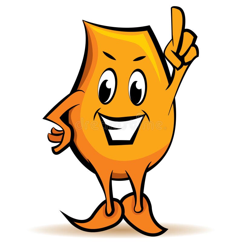 Cartoon character - attention sign vector illustration