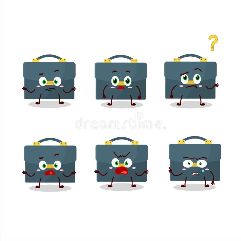 Cartoon Character of Briefcase with What Expression Stock Vector