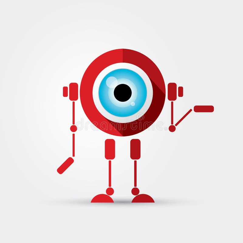 Free Vectors  red robot catcher icon