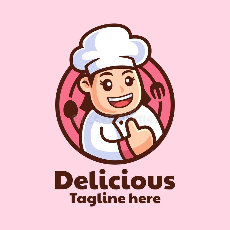 Cartoon Character Female Chef Logo Design Stock Vector - Illustration of gourmet, food: 215892526 Cartoon Character Female Chef Logo Design Stock Vector - Illustration of gourmet, food: 215892526
