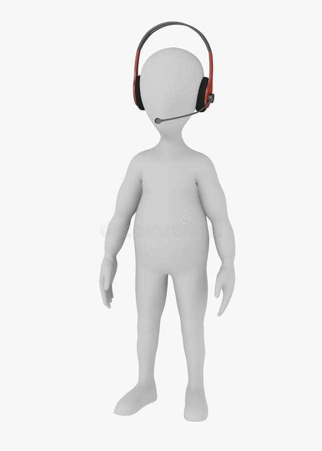 Cartoon Character with Headphones (red-dark) Stock Illustration -  Illustration of work, speaker: 24479362