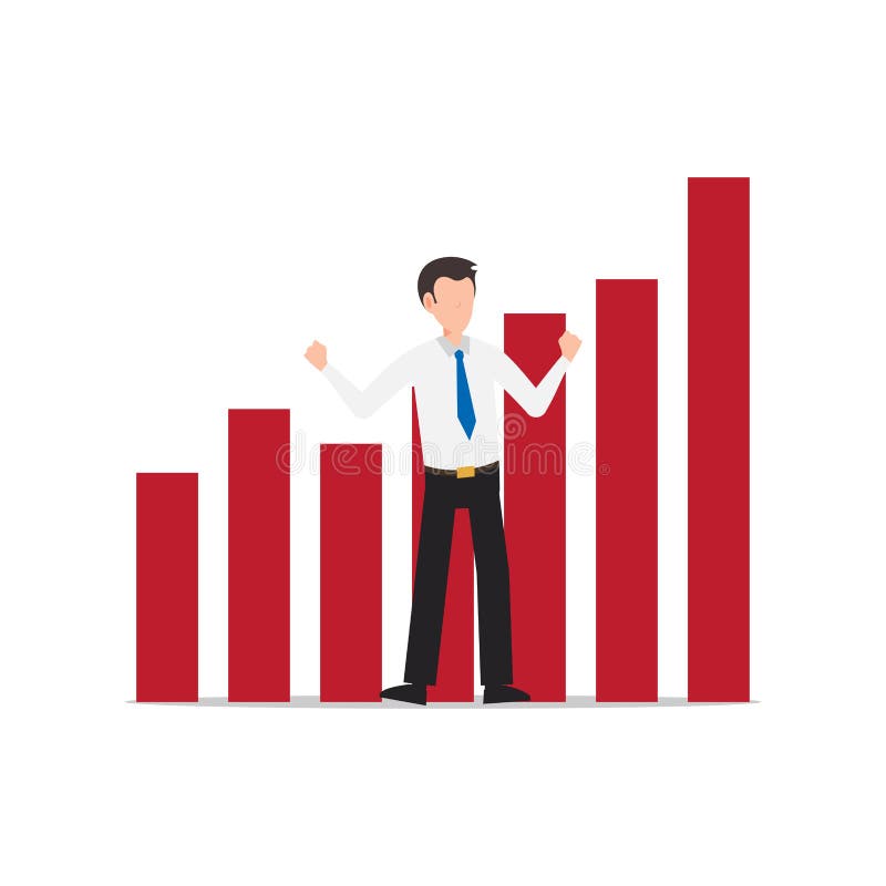 Cartoon Character Illustration of Successful Young Business Man with Success  Graph. Flat Design Isolated on White Stock Vector - Illustration of  business, actions: 185014384