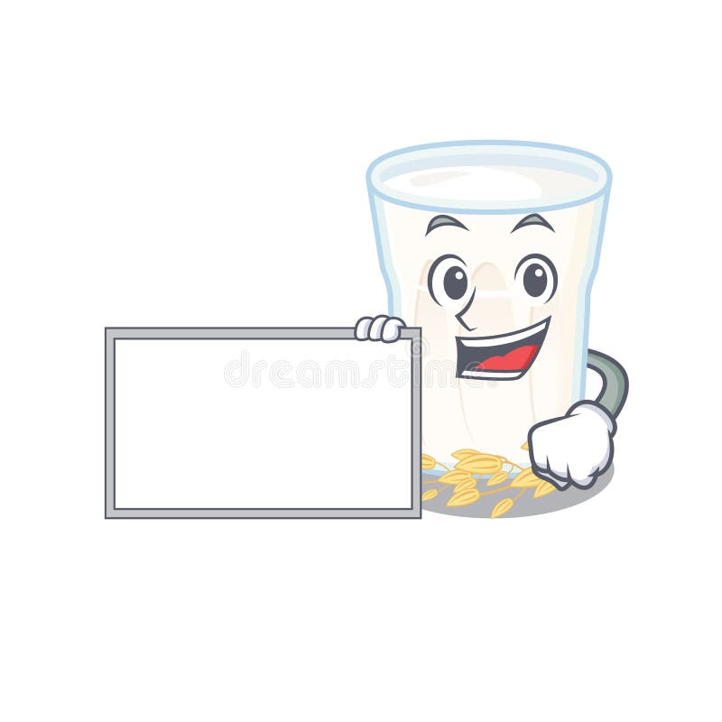 Cartoon Character of Oats Milk Design Concept Bring a Board Stock