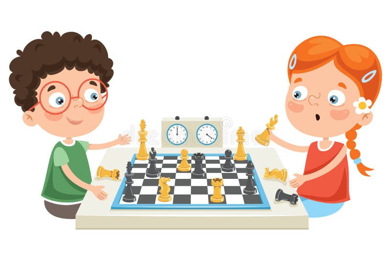 Cartoon Character Playing Chess Game