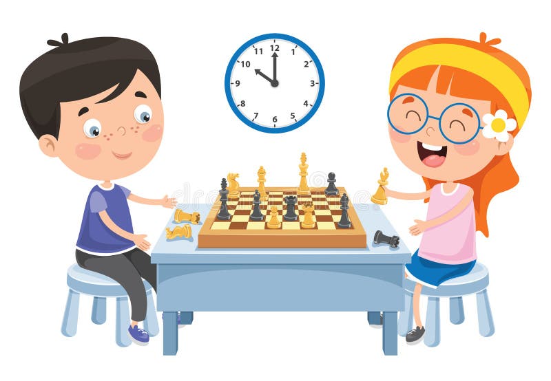 Cartoon Character Playing Chess Game Stock Vector - Illustration of  childhood, playing: 167172760