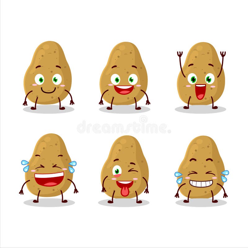 Kissing Smile Eyes Potato Character Cartoon Style Stock Vector