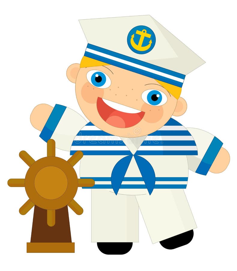 Cartoon character - sailor stock illustration. Illustration of tilling