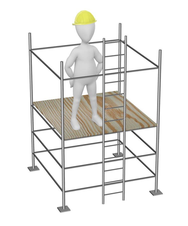 Cartoon Character on Scaffolding - Not Working Stock Illustration -  Illustration of character, scaffolding: 24911805