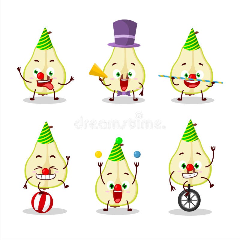 Cartoon Character of Slash of Green Pear with Various Circus Shows Stock  Vector - Illustration of food, juice: 208776658