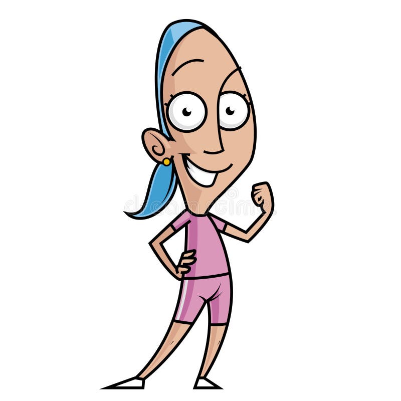 Cartoon Character Sportswoman Stock Vector - Illustration of full, athlete:  149082885