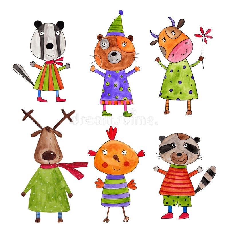 Cartoon characters stock illustration. Illustration of handmade - 23234669 Cartoon characters stock illustration. Illustration of handmade - 23234669