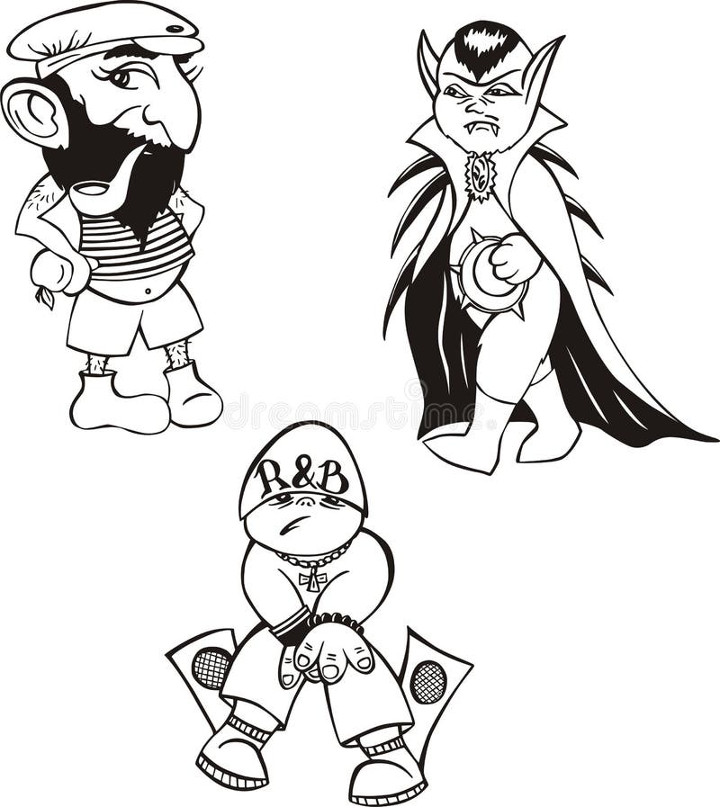 Cartoon characters stock vector. Illustration of black 39845544