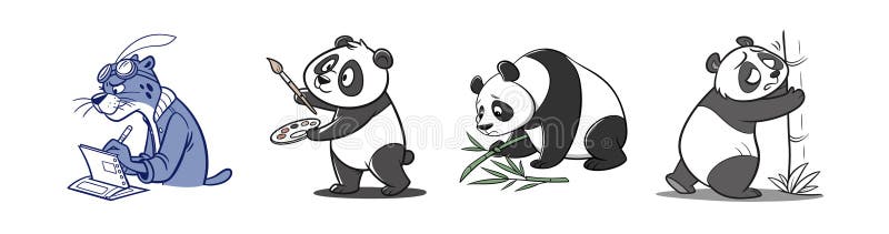 Cartoon characters doing different activities illustration vector illustration