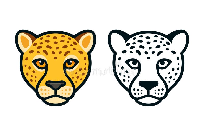 Cartoon cheetah head stock vector. Illustration of mammal - 204093427