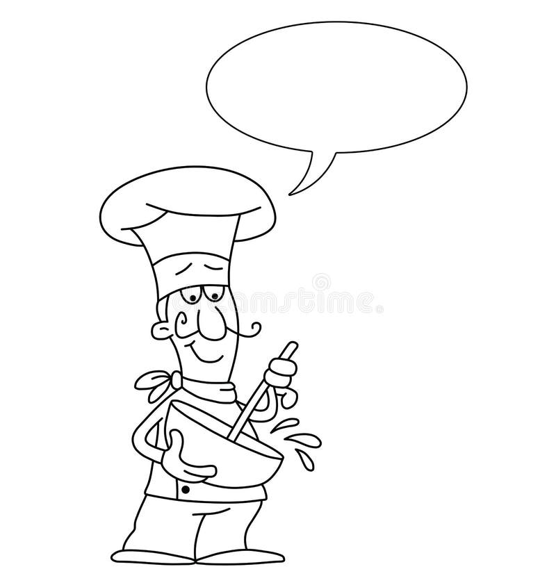 Picture Of Cartoon Chef Outline - Download this cook side dishes of ...