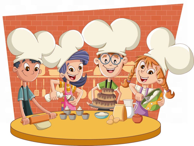 Baking Cake Kids Stock Illustrations – 448 Baking Cake Kids Stock ...