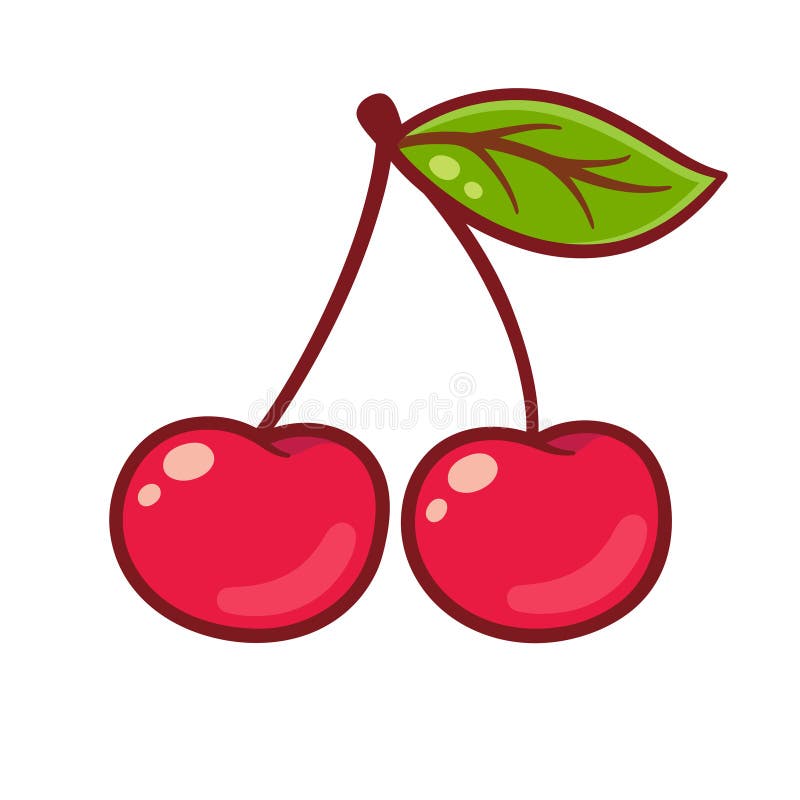 Cartoon Cherry Drawing Stock Vector Illustration Of Isolated 111957051