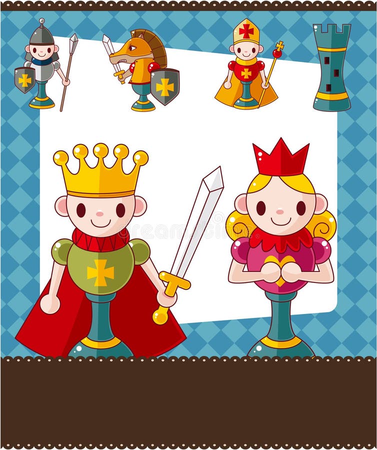 Cartoon chess card vector illustration