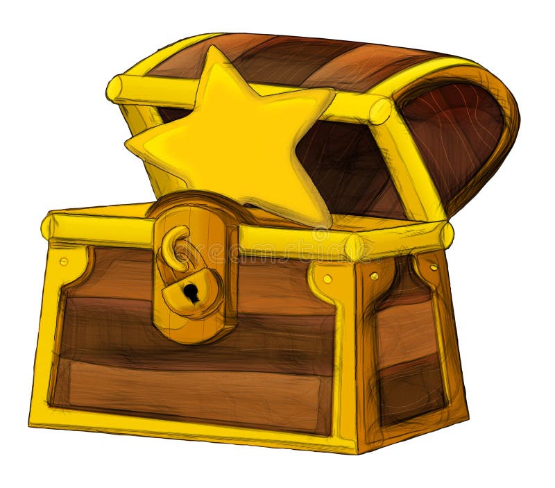 Cartoon chest - stock illustration. Illustration of fairy - 66574713