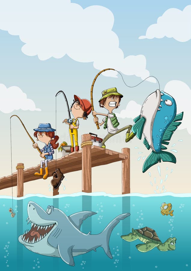Children Catching Fish Stock Illustrations – 169 Children Catching