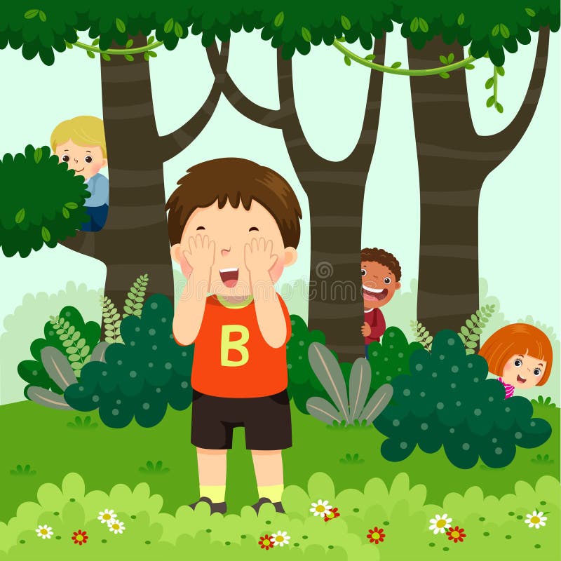 Hide and Seek Picture for Classroom / Therapy Use - Great Hide and Seek  Clipart