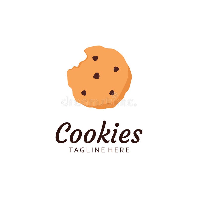 Cartoon Chocolate Cookies Logo Template. Vector Illustration Stock Vector Illustration of