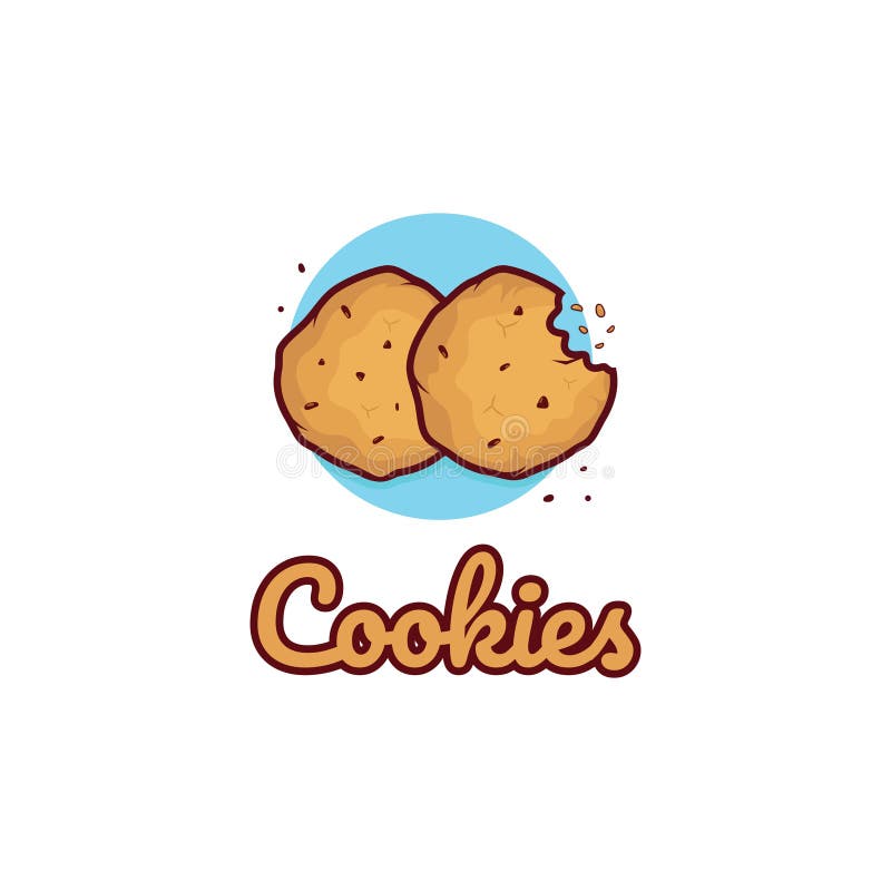 Cartoon Chocolate Cookies Logo Template. Vector Illustration Stock Vector Illustration of